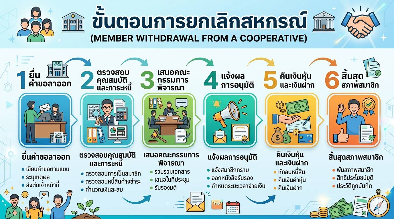 ขั้นตอนการยกเลิกสหกรณ์